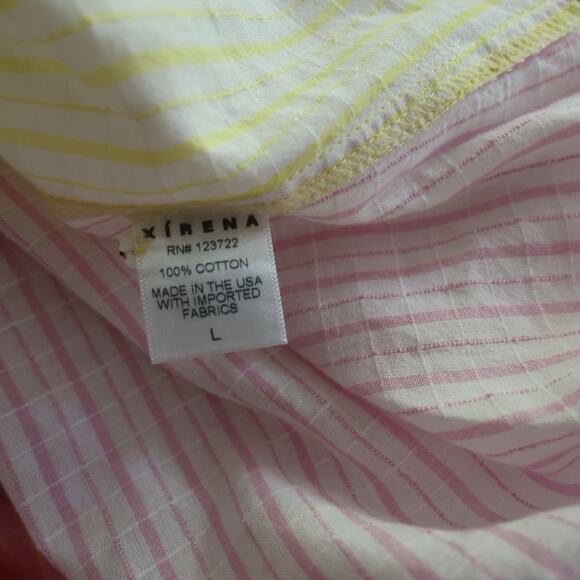 Xirena Beau Soleil Button Down Shirt Pink Yellow Size L - Picture 11 of 14